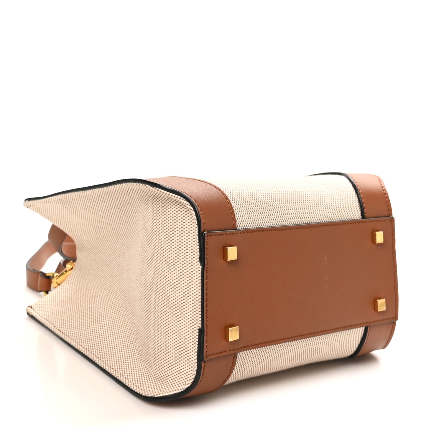 Canvas Calfskin Small Vlogo Signature Handbag Beige Selleria