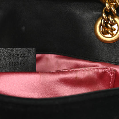 Gucci Velvet Matelasse Mini GG Marmont Shoulder Bag Black 7 of 16