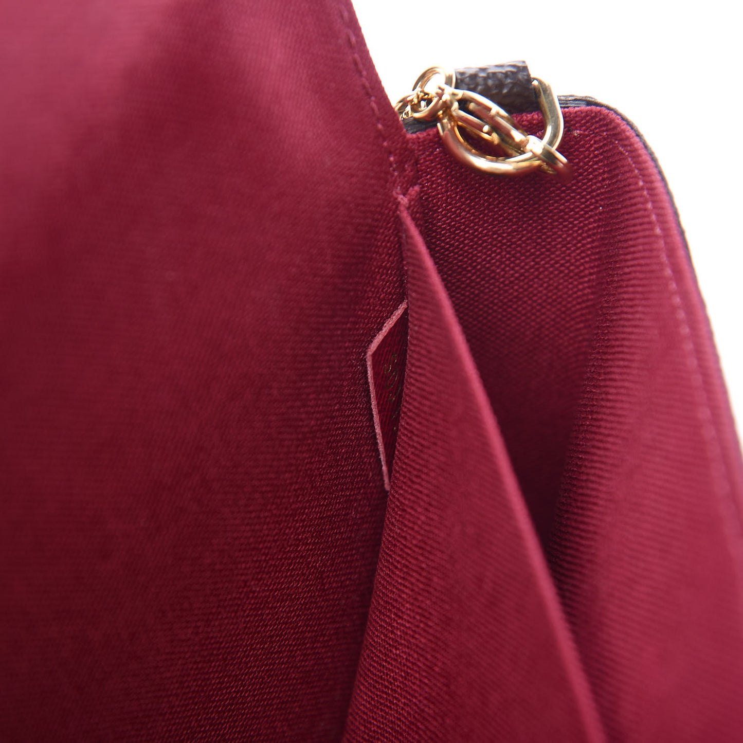 Monogram Pochette Felicie Chain Wallet Fuchsia
