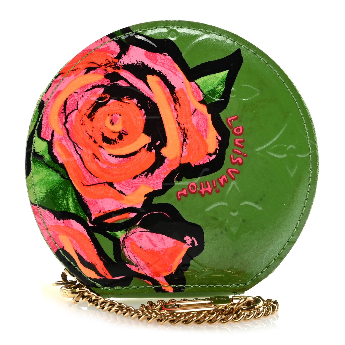 Vernis Roses Chapeau Coin Purse Vert Tonic