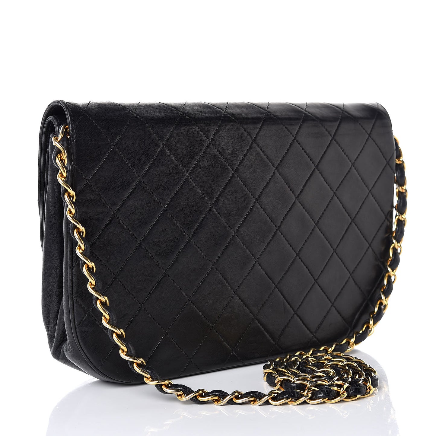 Lambskin Quilted Small Double Flap Black