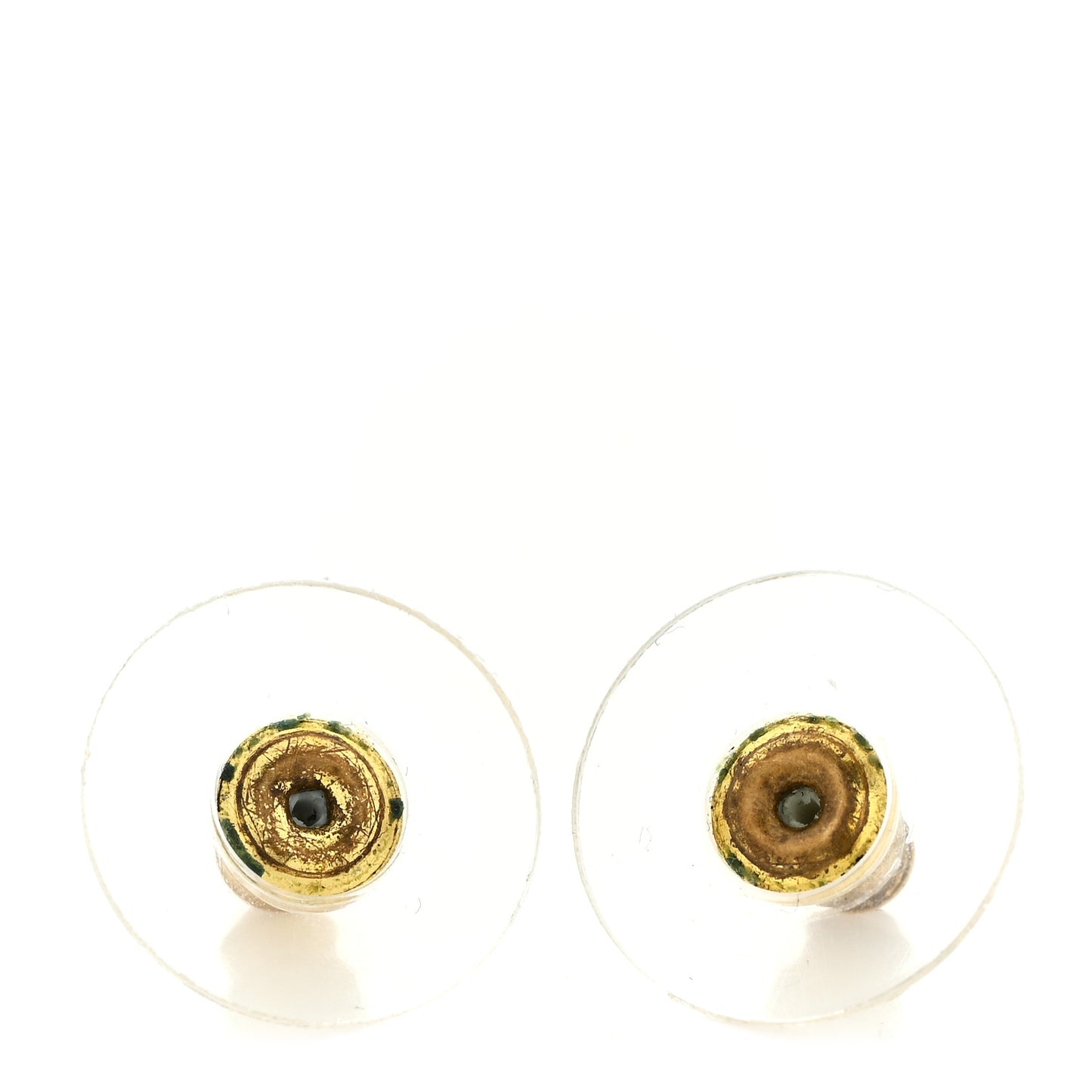 Crystal Cha-Nel Logo Drop Earrings Gold