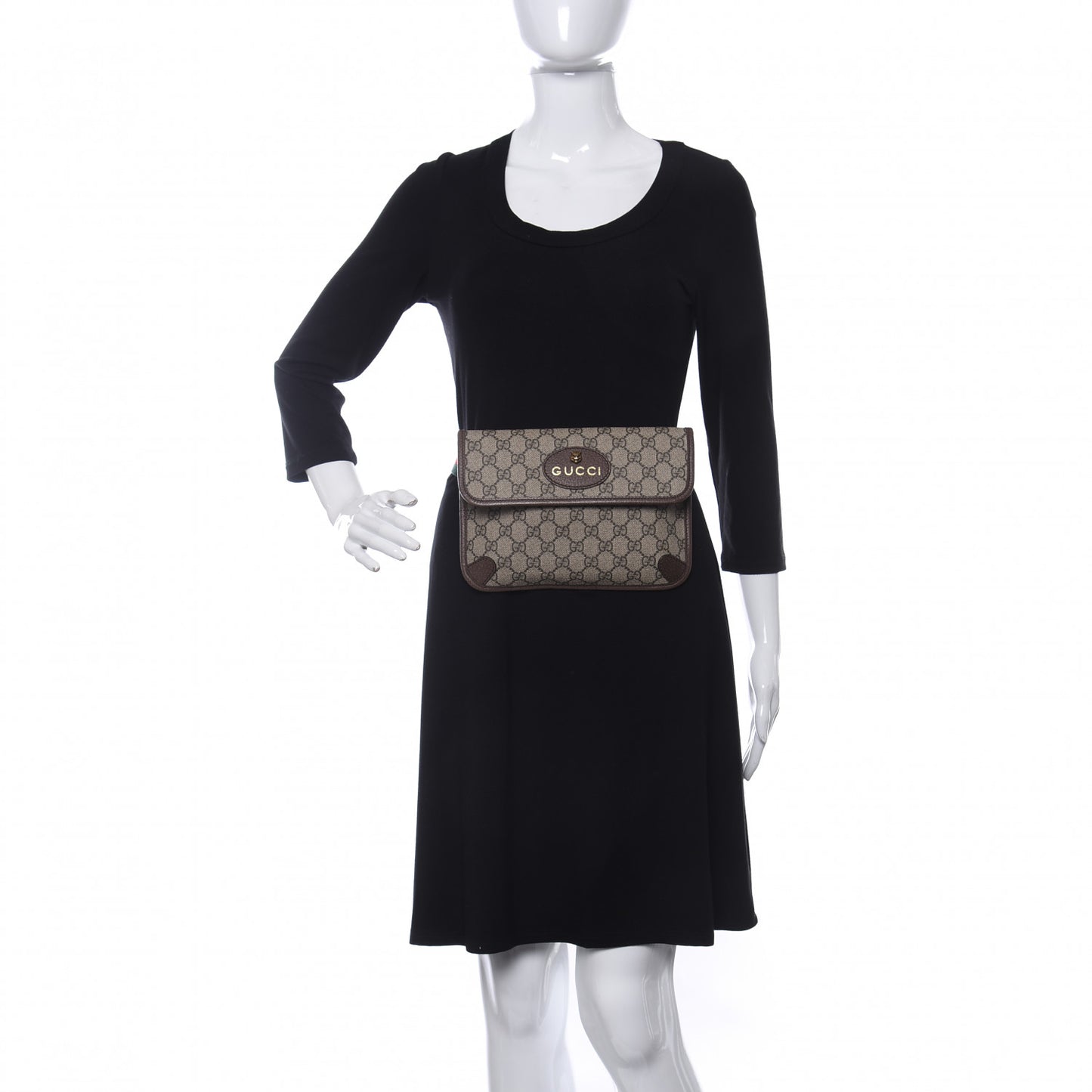 GG Supreme Monogram Neo Vintage Web Belt Bag Brown