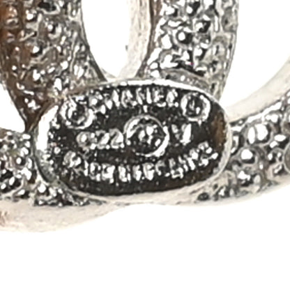 Chanel Crystal Timeless CC Earrings Silver 3 of 4