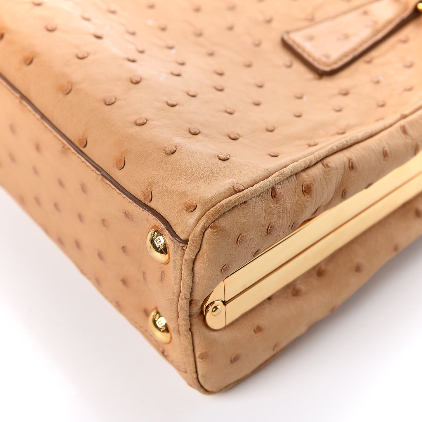 Ostrich Pyramid Bag Soleil
