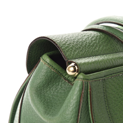 Gucci Calfskin Web Bamboo Bullet Satchel Green 11 of 13
