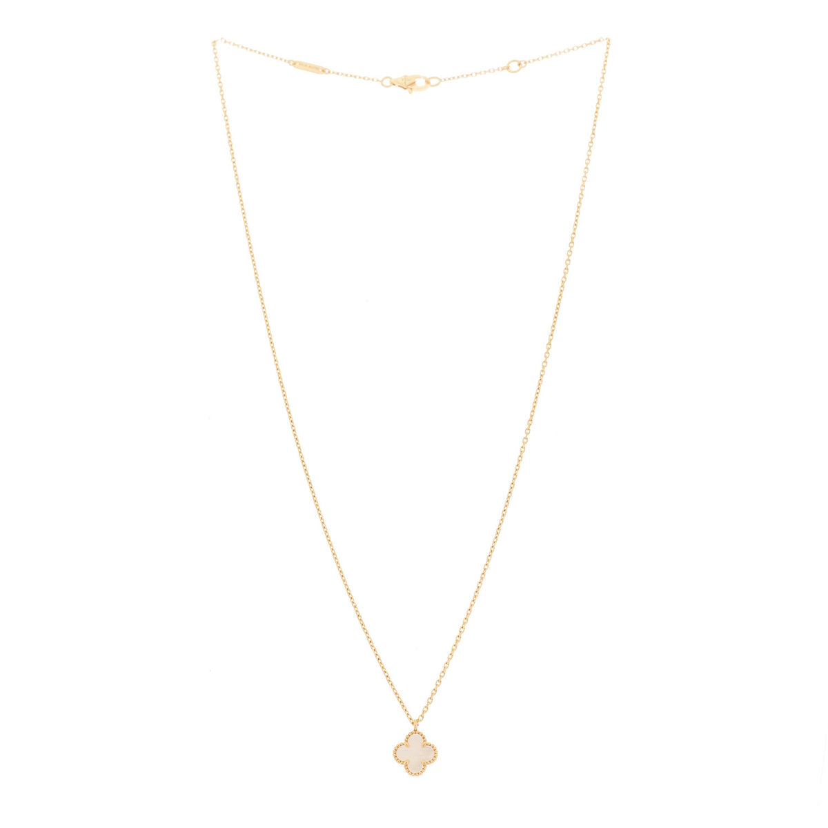 18K Yellow Gold Mother of Pearl Sweet Alhambra Pendant Necklace