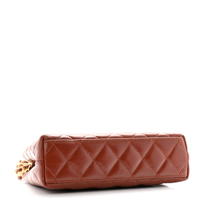 Chanel Shiny Aged Calfskin Quilted Nano Kelly Shopper Brown 4 of 10