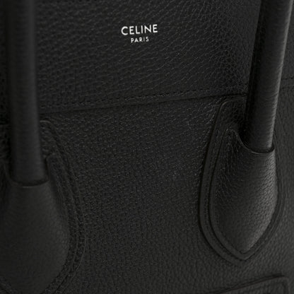 Celine Drummed Calfskin Micro Luggage Black 12 of 13
