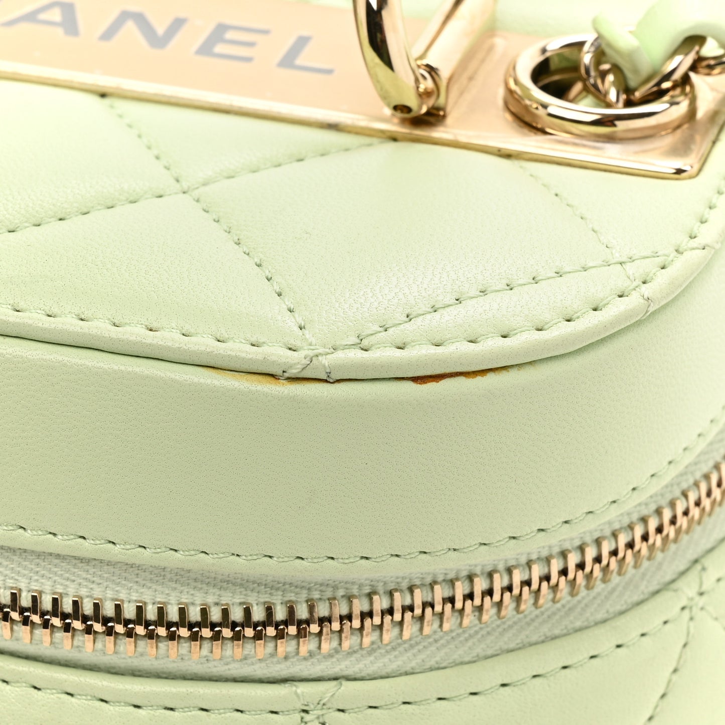 Lambskin Quilted Trendy Vanity Case Sea Green