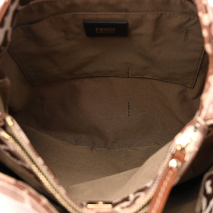 Fendi Jacquard Leopard Print Chef Shopping Tote Bag Brown 5 of 10