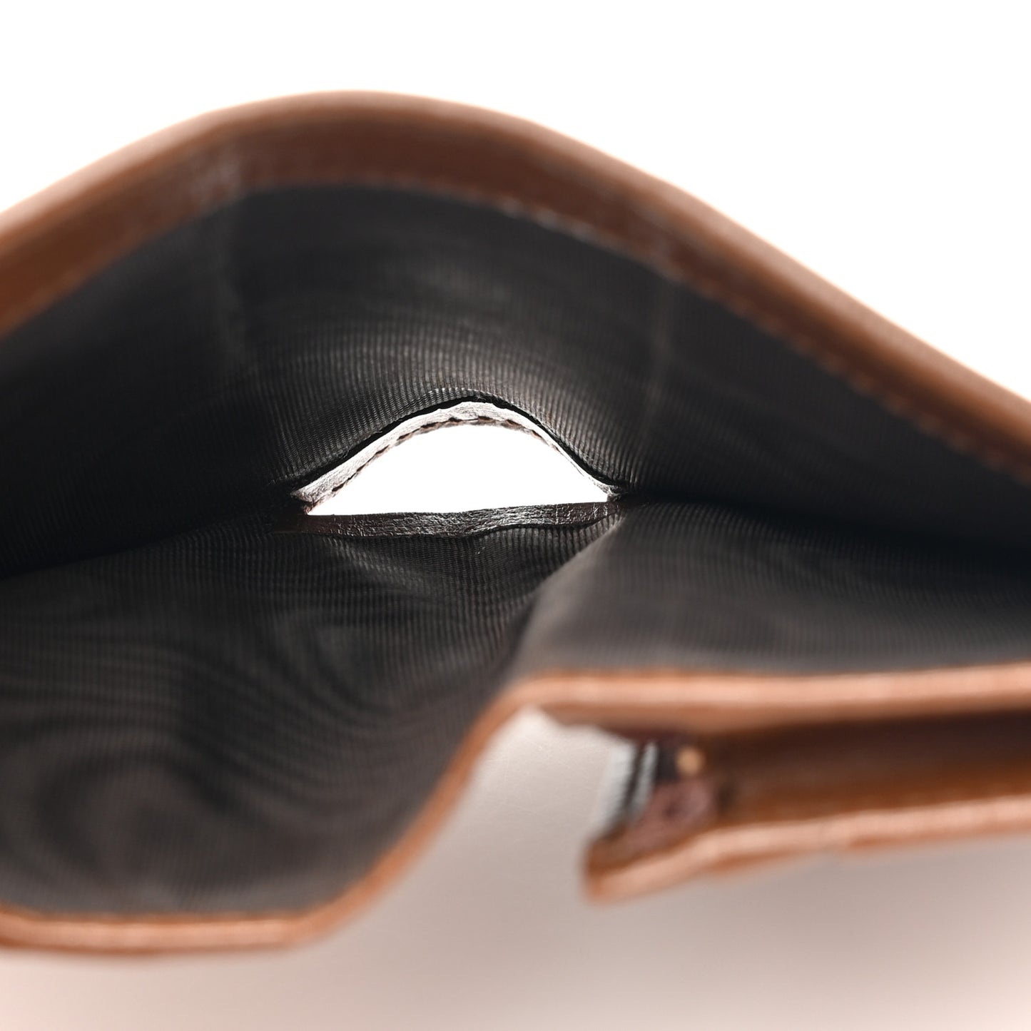 GG Supreme Monogram Horsebit 1955 Card Case Wallet Beige Ebony Brown Sugar