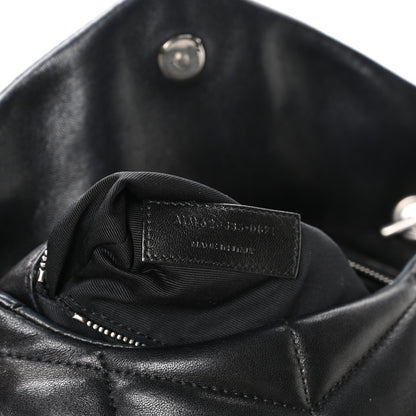Saint Laurent Lambskin Quilted Toy Loulou Puffer Monogram Chain Satchel Black 7 of 11