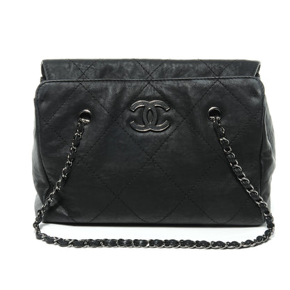 Chanel Washed Calfskin Large Hamptons Shopping Tote Black 1 of 8