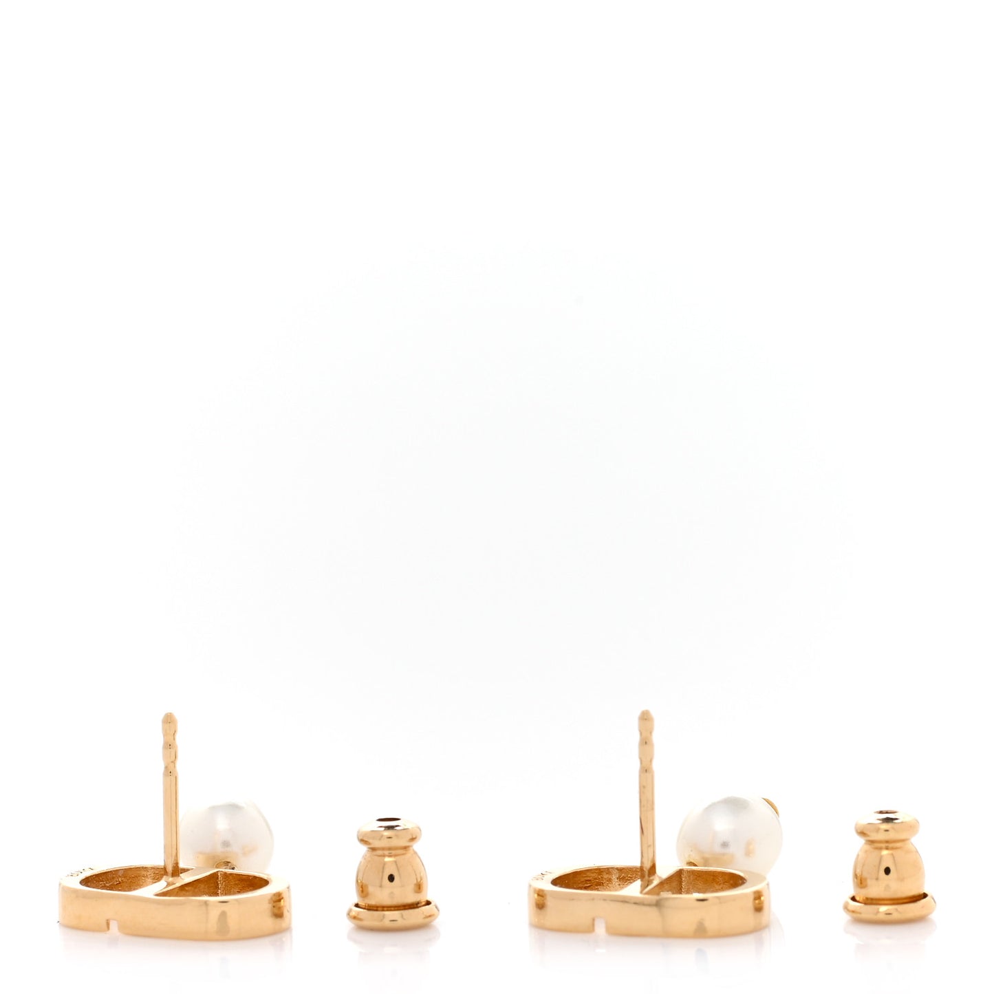 Pearl Logo Earrings Gold