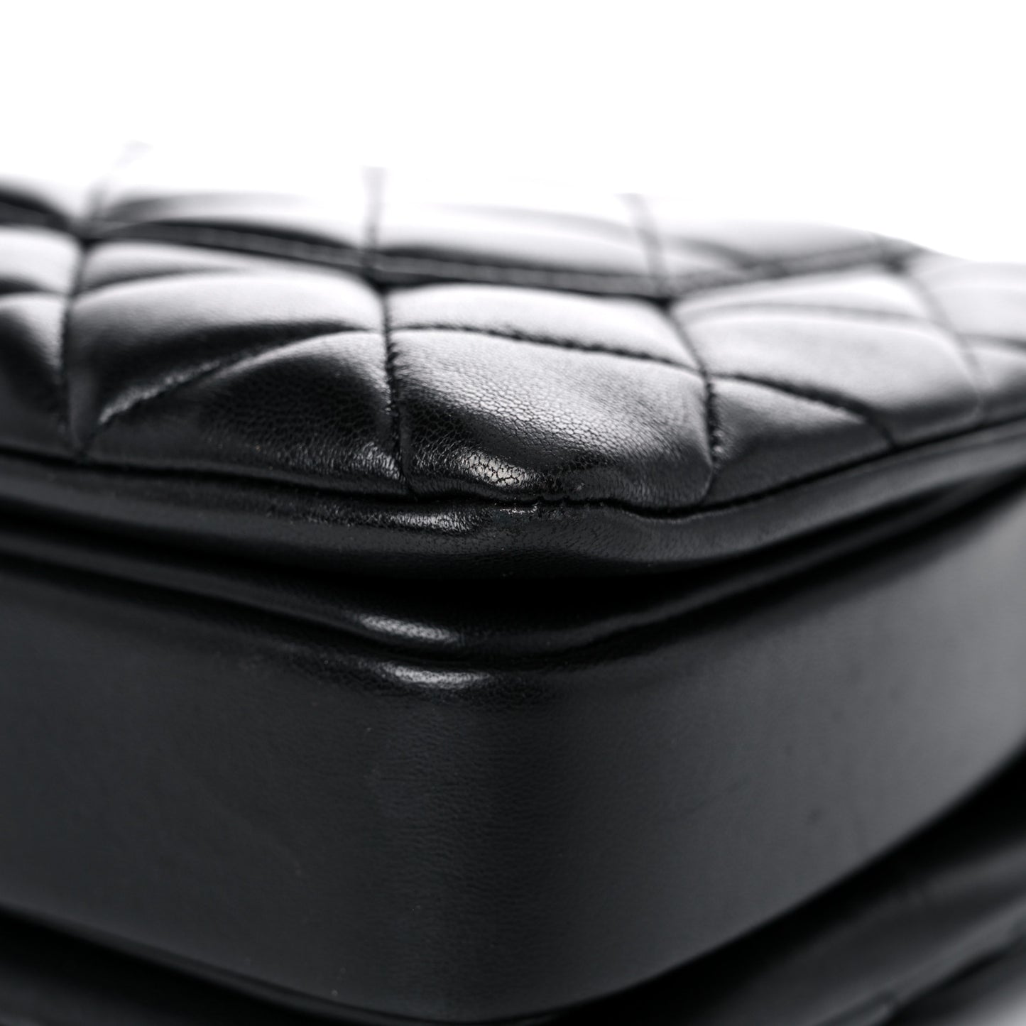 Lambskin Quilted Medium Trendy CC Flap Dual Handle Bag Black