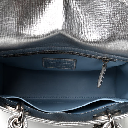 Christian Dior Metallic Grained Calfskin Cannage Small Lucky Badges My Lady Dior Silver 4 of 4