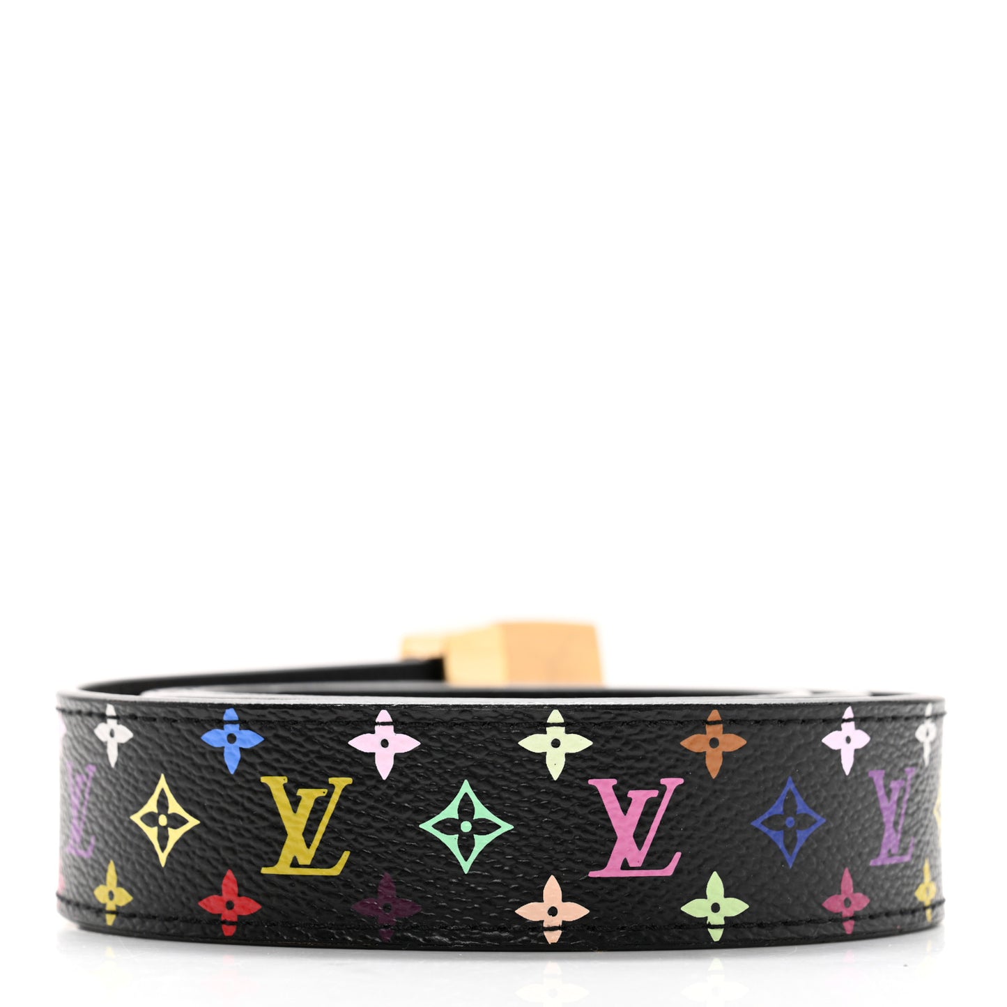 Monogram Multicolor LV Cut Reversible Belt 85 34 Black
