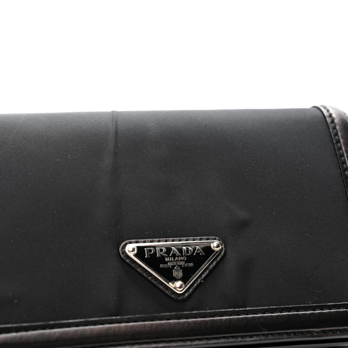 Nylon Metallic Calfskin Mini Crossbody Bag Black