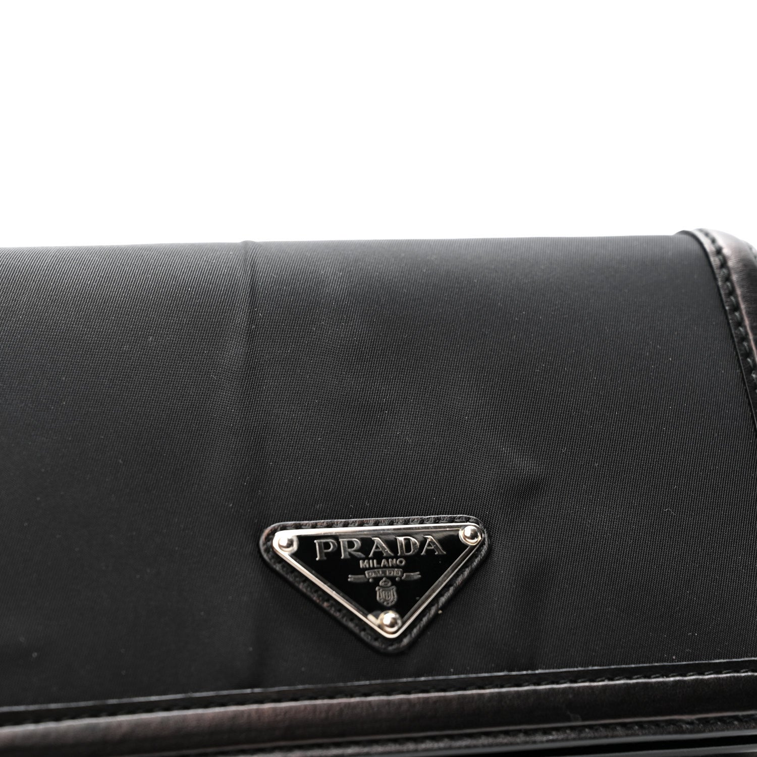 Prada Nylon Metallic Calfskin Mini Crossbody Bag Black 14 of 14