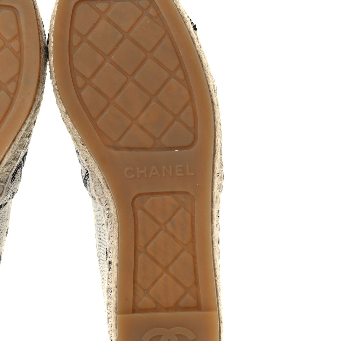 Cotton Jacquard Grosgrain CC Print Espadrilles 36 Grey Black