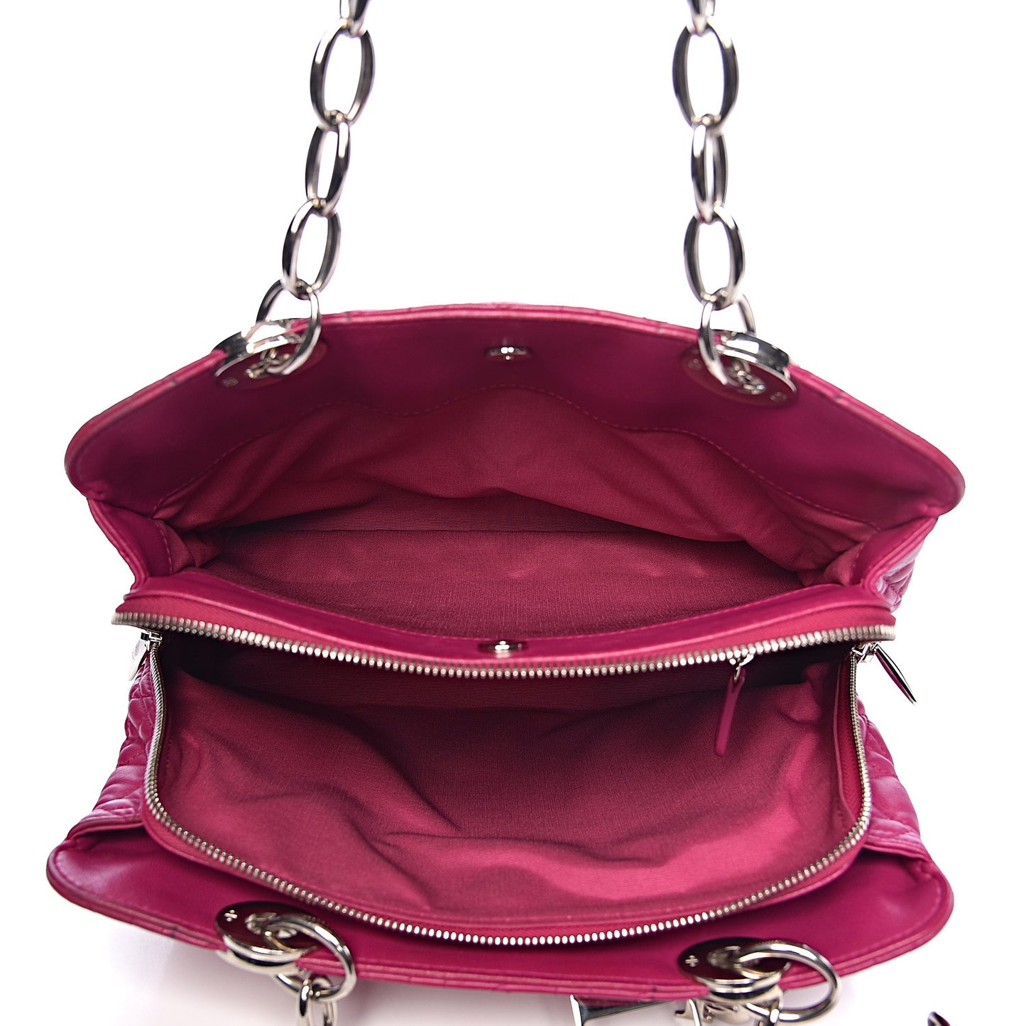 Lambskin Cannage Small Dior Soft Zipped Shopping Tote Pink