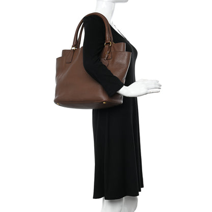Prada Vitello Daino Side Pocket Tote Palissandro 2 of 13