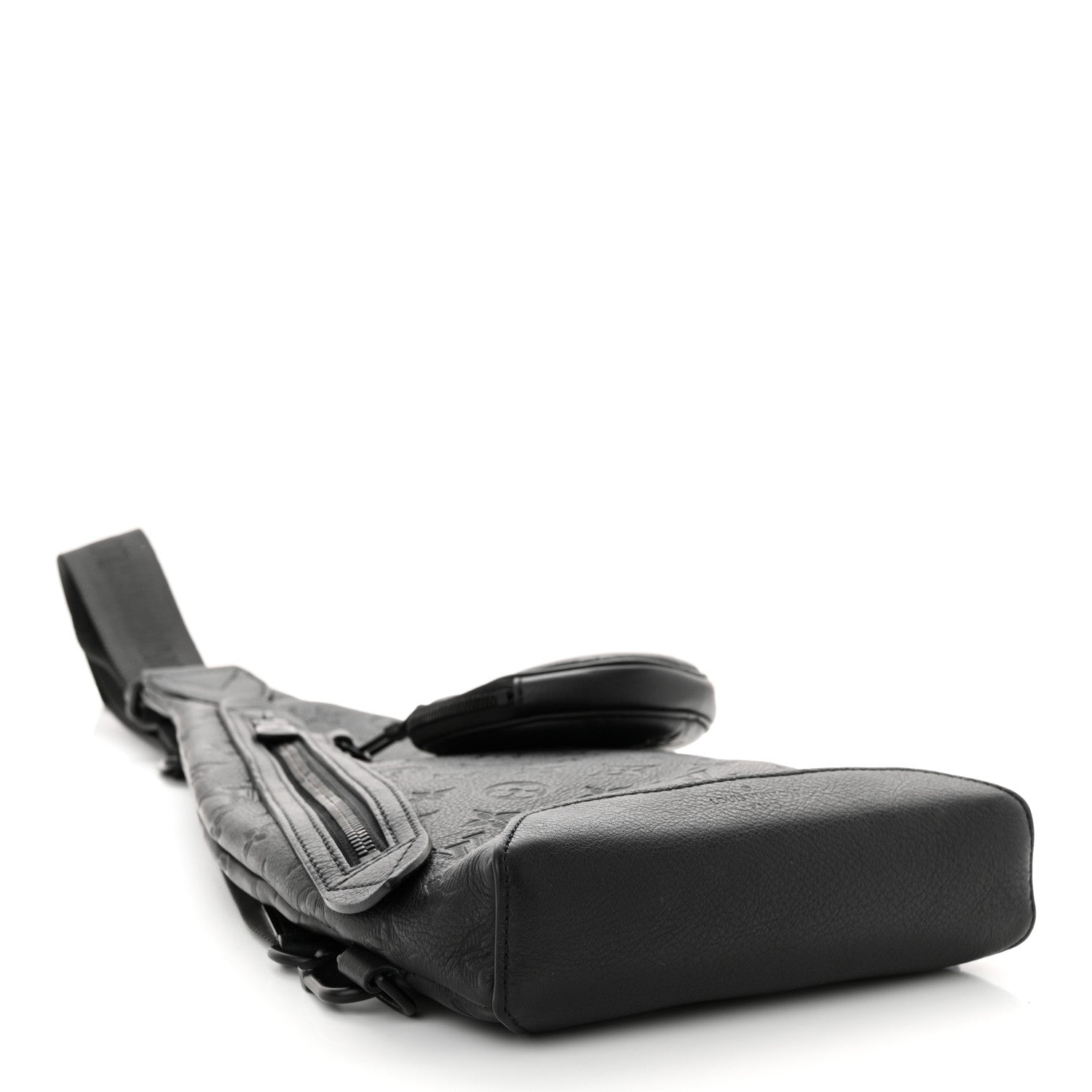 Louis Vuitton Calfskin Shadow Monogram Duo Slingbag Black 4 of 11