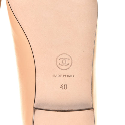 Chanel Lambskin Cap Toe CC Ballerina Flats 40 Beige Black 8 of 10