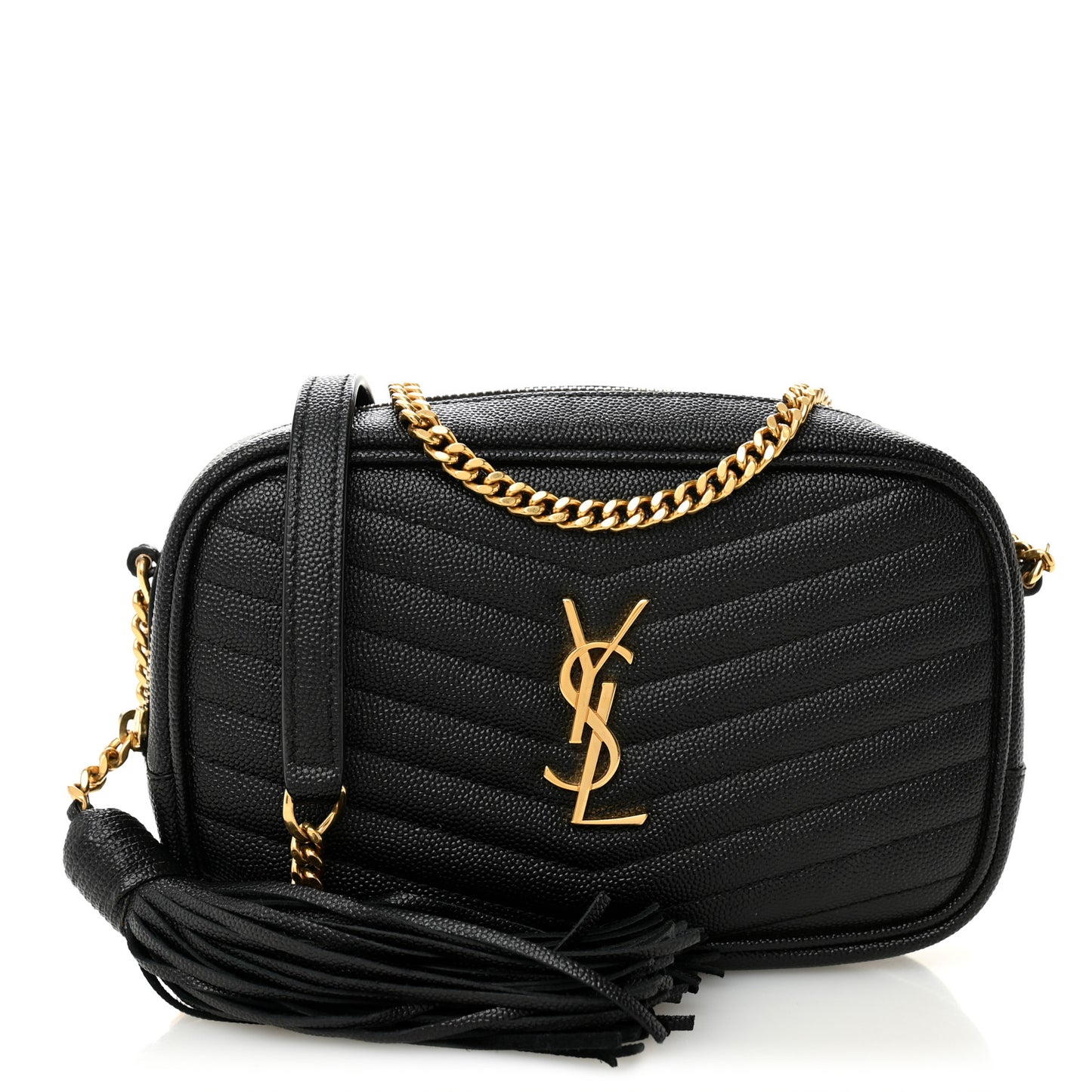Grain De Poudre Matelasse Monogram Mini Lou Camera Bag Black