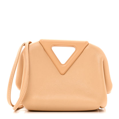 Bottega Veneta Calfskin The Point Coin Purse Almond 1 of 9