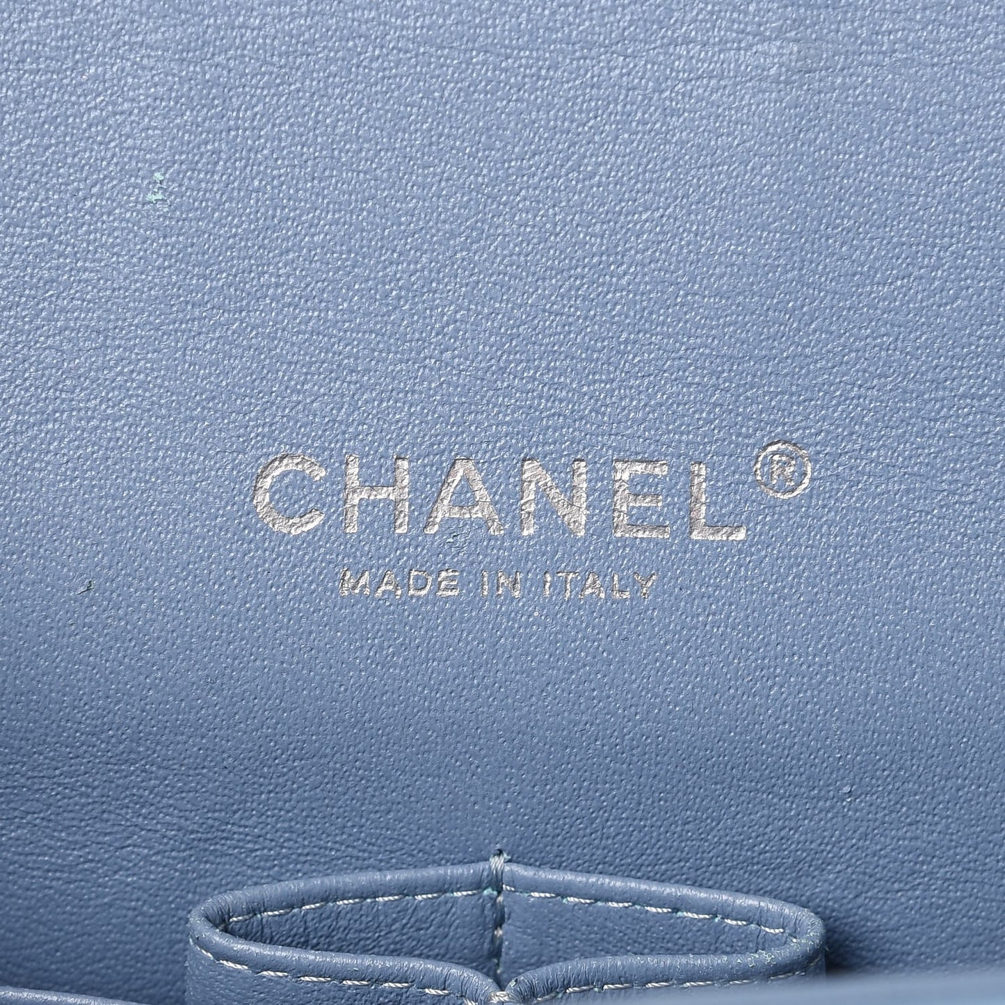 Patent Quilted Maxi Double Flap Blue