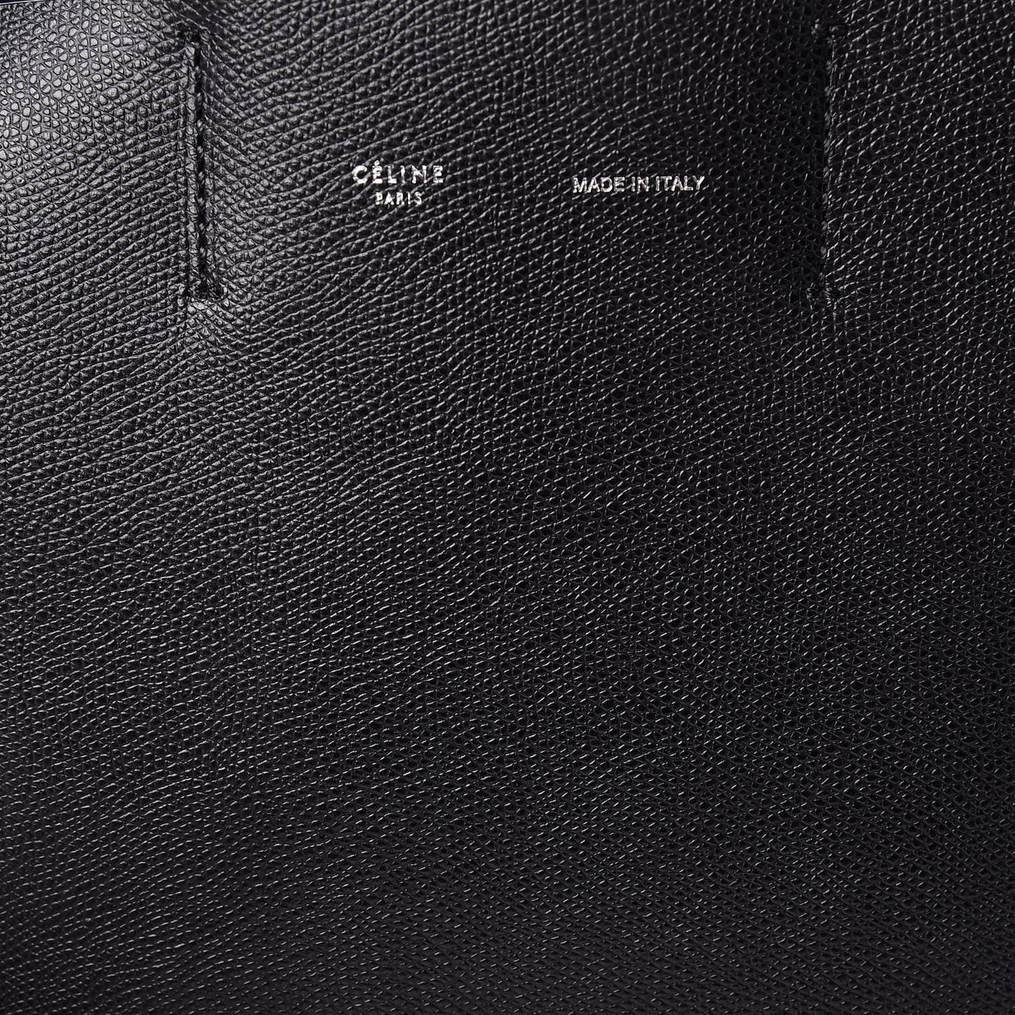 Grained Calfskin Small Vertical Cabas Black