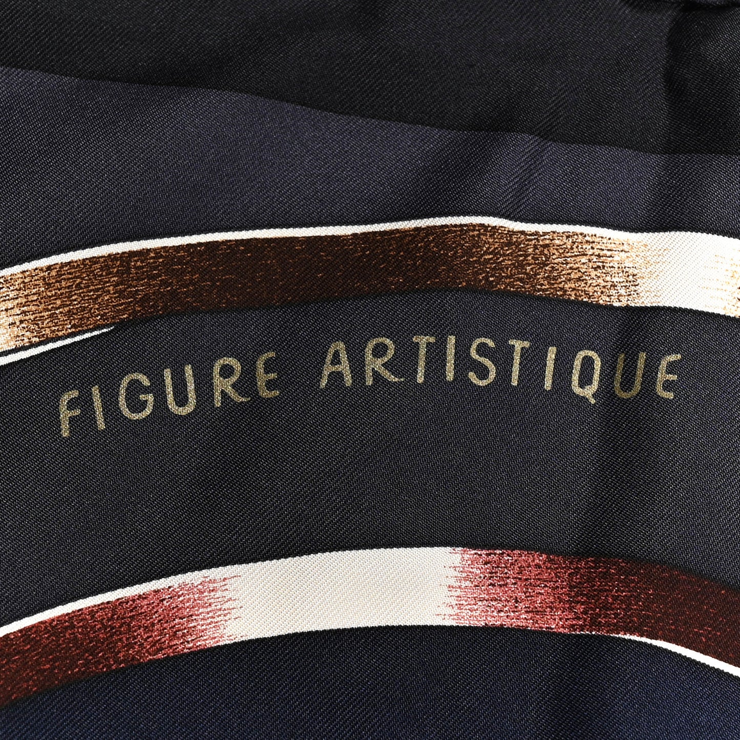 Silk Figure Artistique Scarf 90 Bleu Noir Brun Chocolate