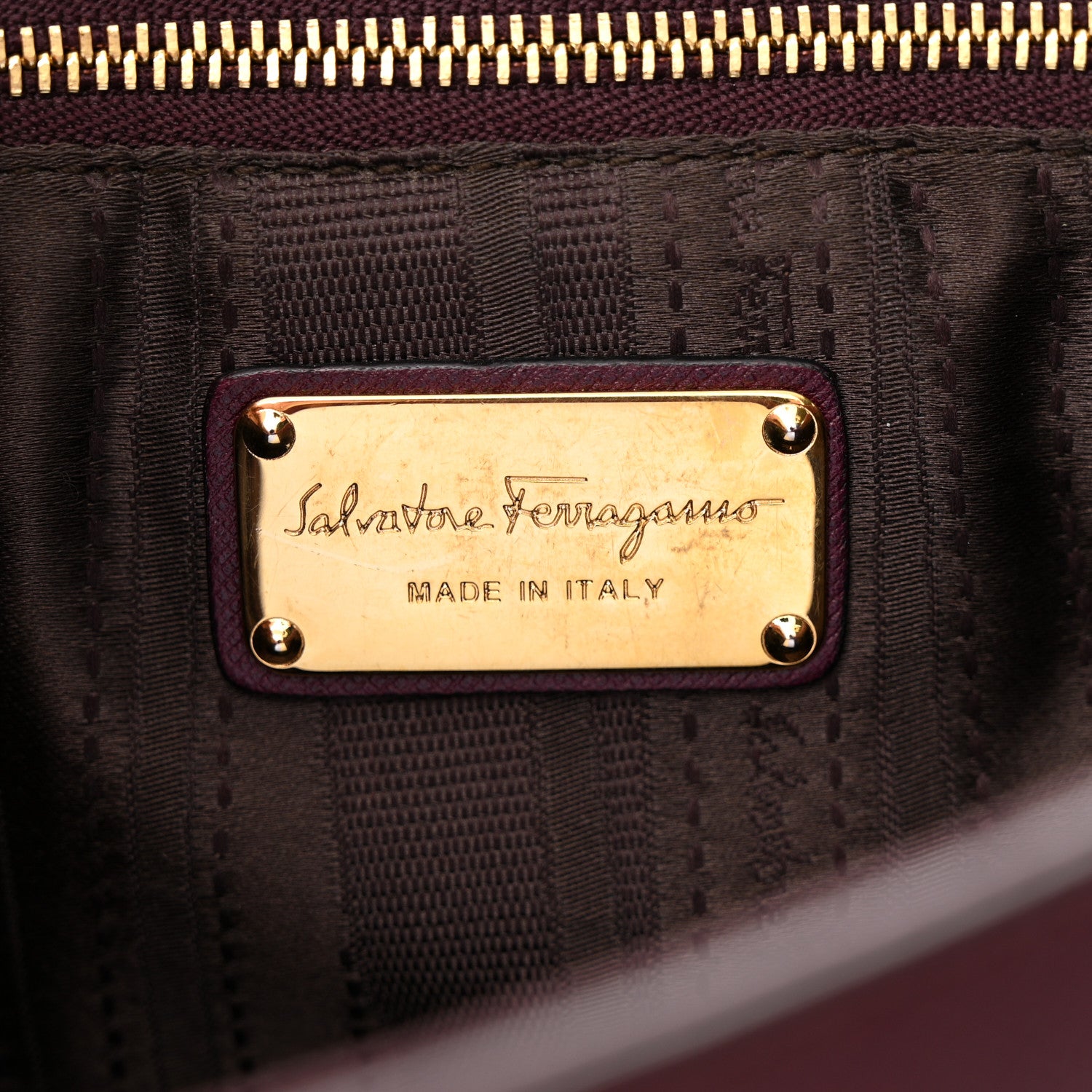 Salvatore Ferragamo Hammered Calfskin Gancini Bree Flap Barolo 6 of 13