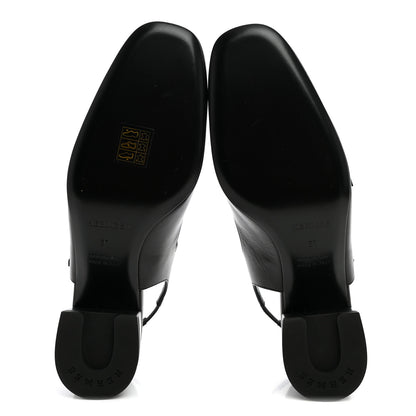 Hermes Goatskin Jackie 50 Pumps 37 Black 5 of 8