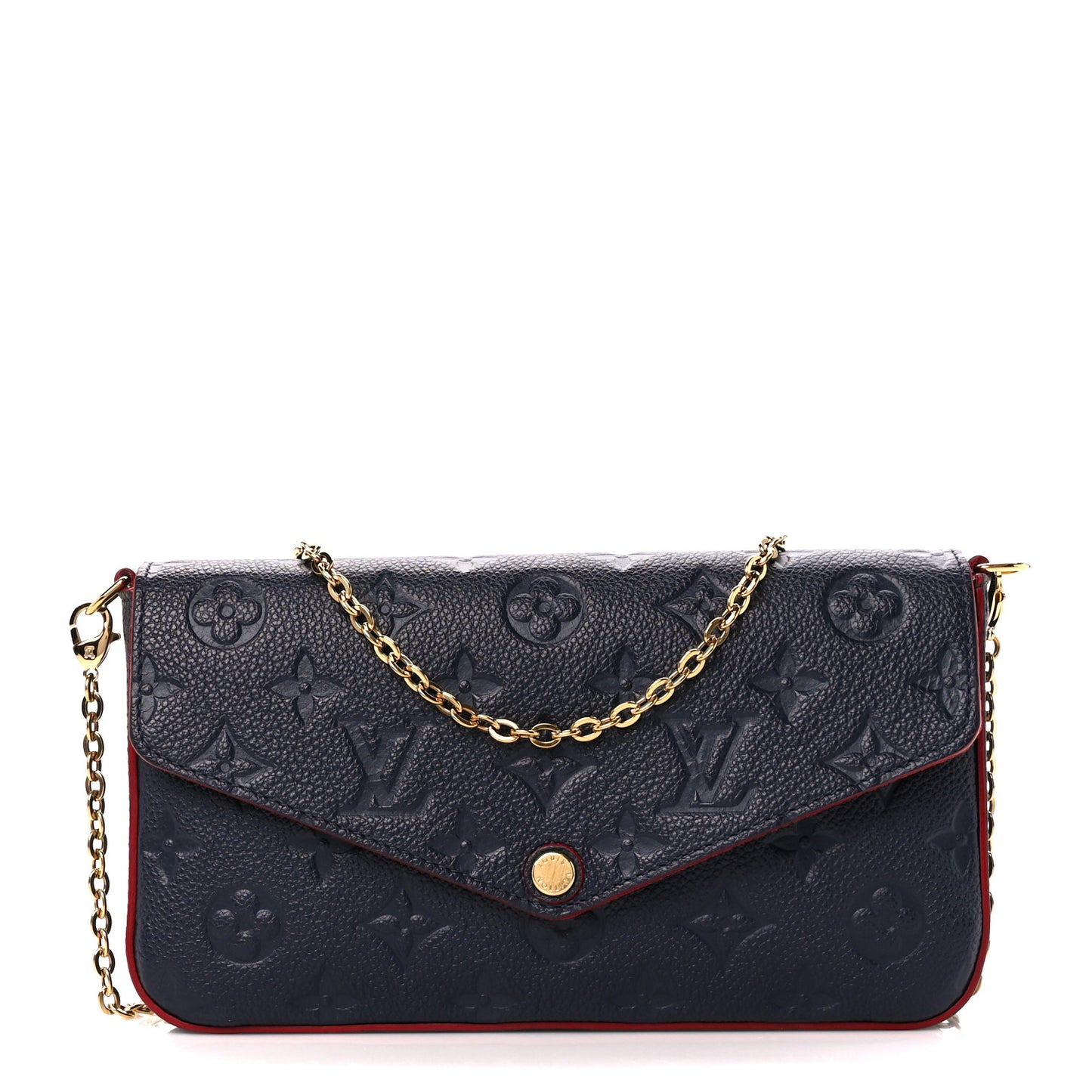 Empreinte Pochette Felicie Chain Wallet Marine Rouge