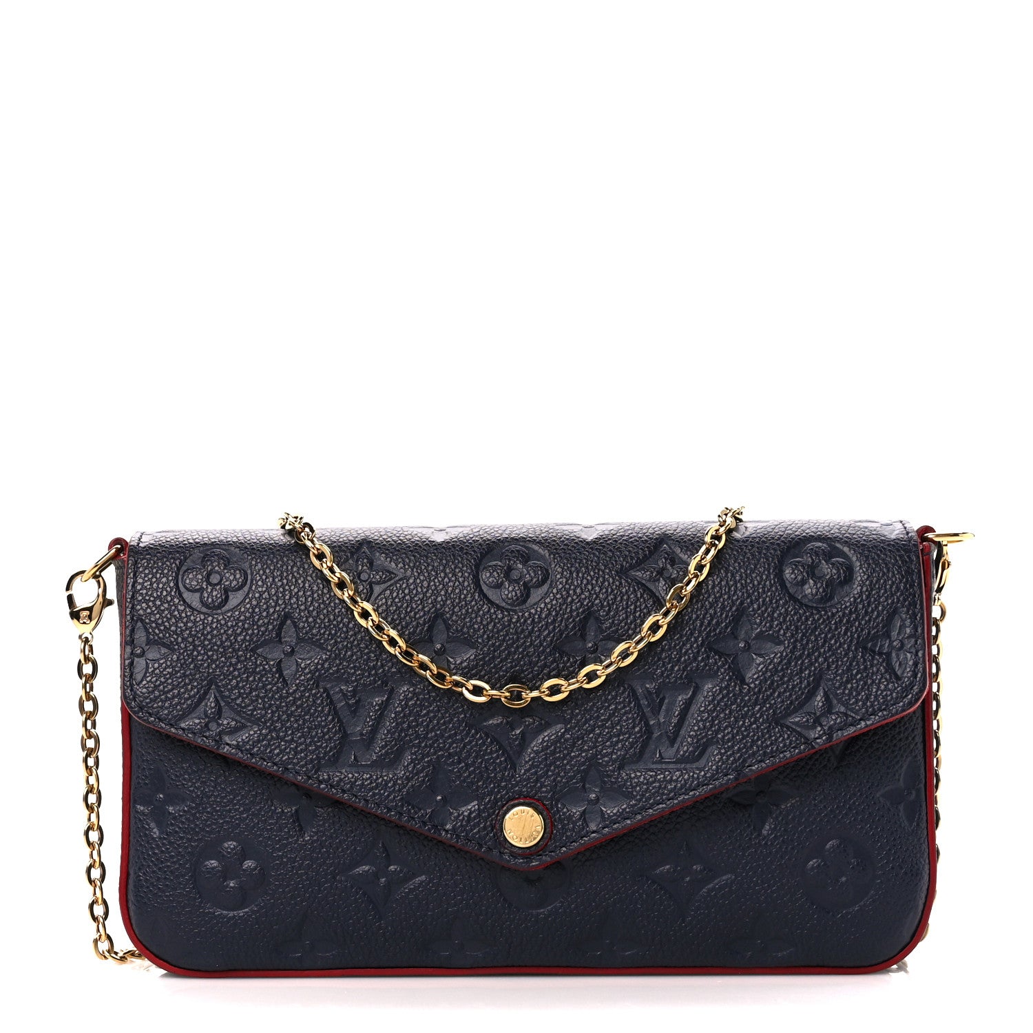 Louis Vuitton Empreinte Pochette Felicie Chain Wallet Marine Rouge 1 of 16