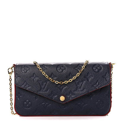 Louis Vuitton Empreinte Pochette Felicie Chain Wallet Marine Rouge 1 of 16