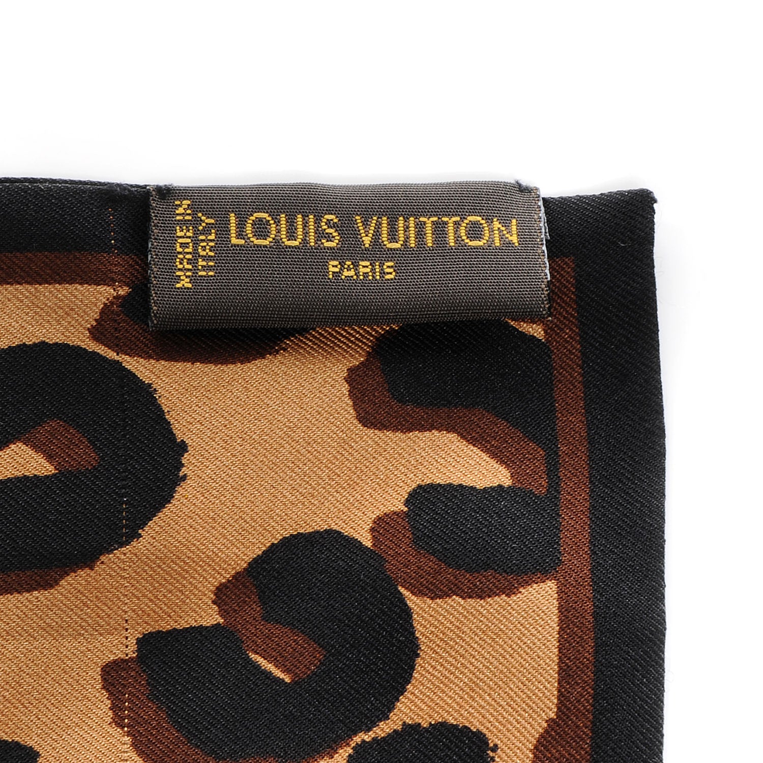 Louis Vuitton Silk Leopard Bandeau Scarf Marron 4 of 5