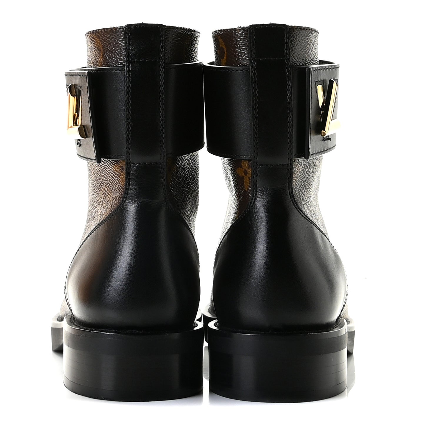 Monogram Calfskin Wonderland Flat Ranger Boots 36 Black