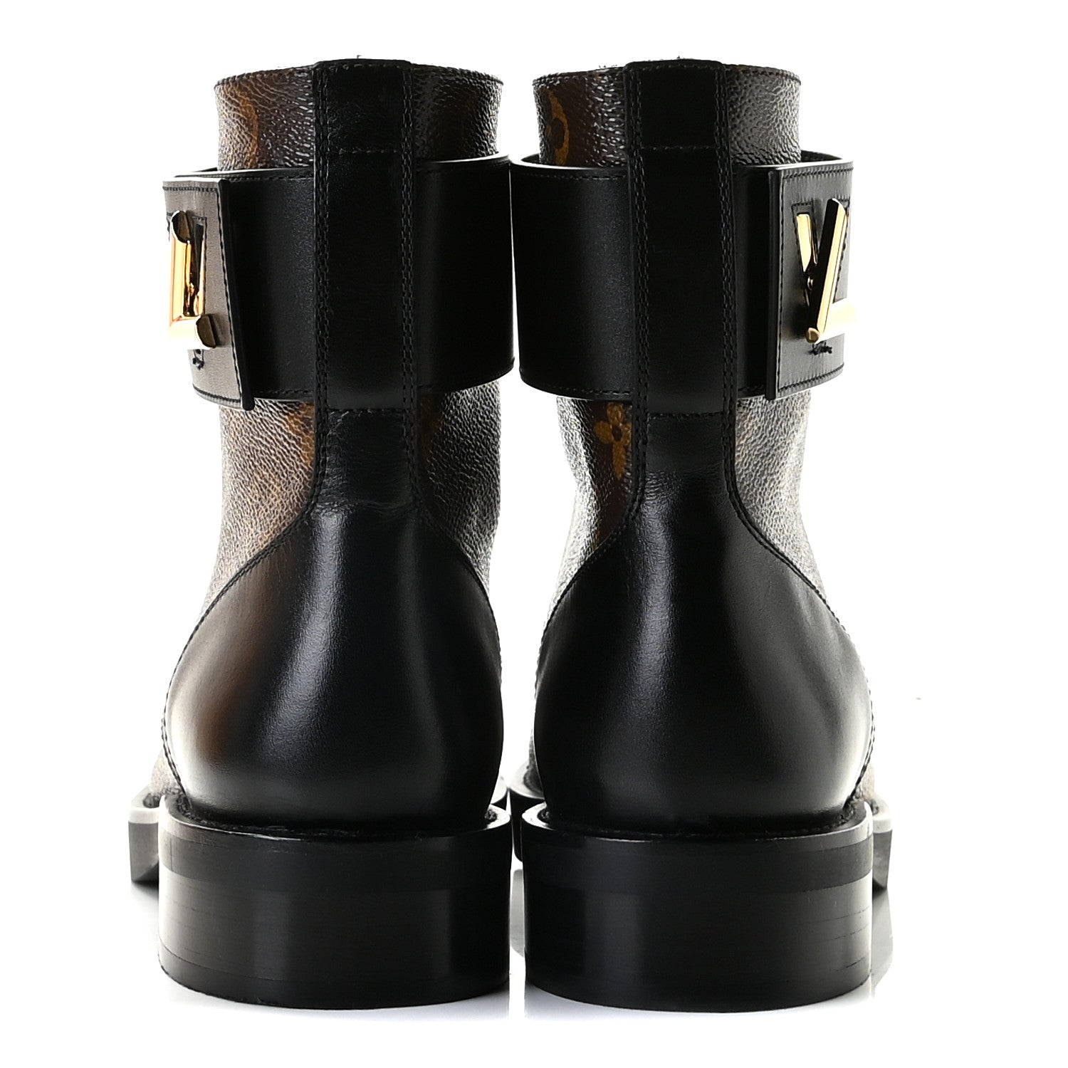 Louis Vuitton Monogram Calfskin Wonderland Flat Ranger Boots 36 Black 6 of 10
