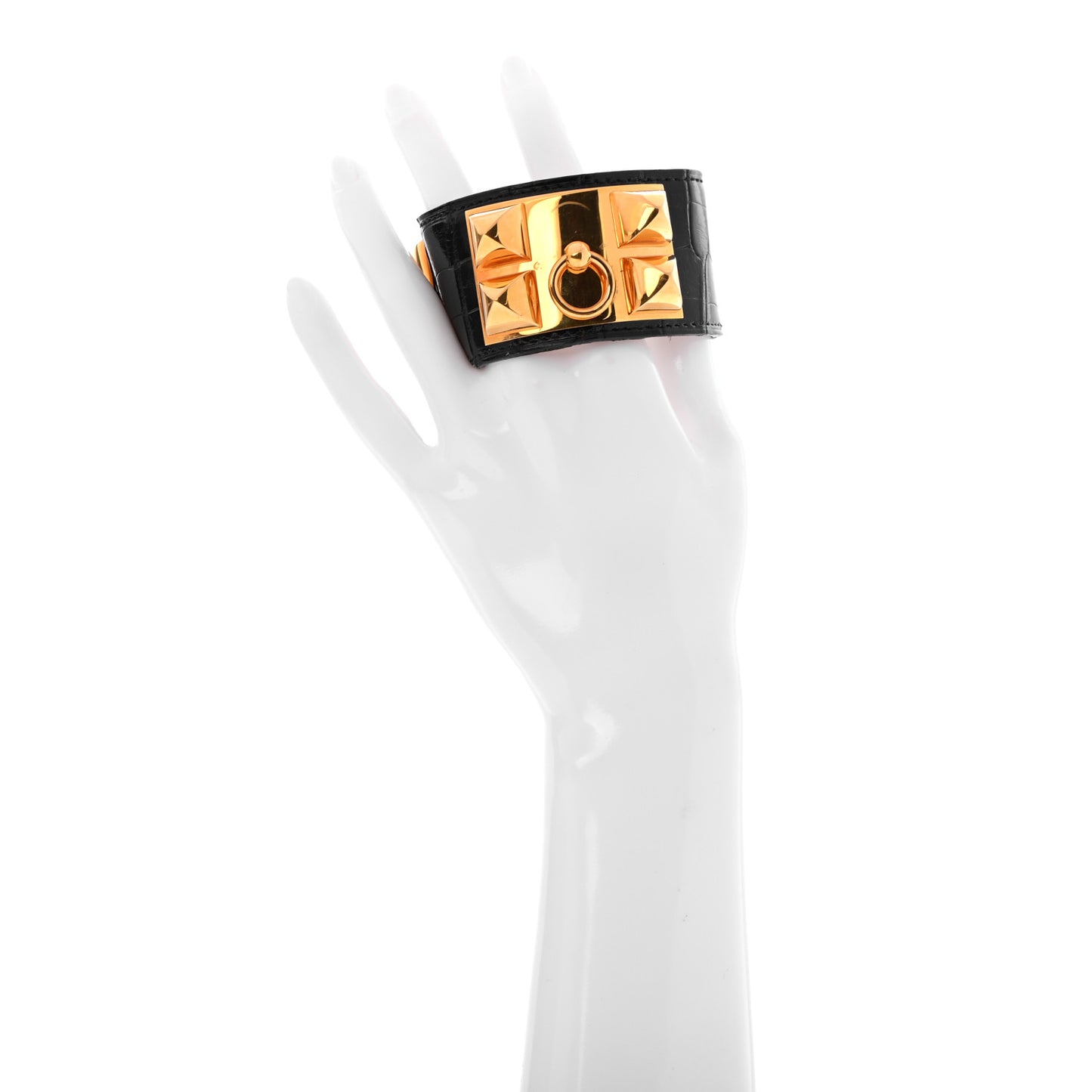 Shiny Alligator Collier de Chien CDC Bracelet Black