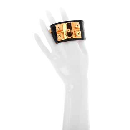 Hermes Shiny Alligator Collier de Chien CDC Bracelet Black 2 of 5