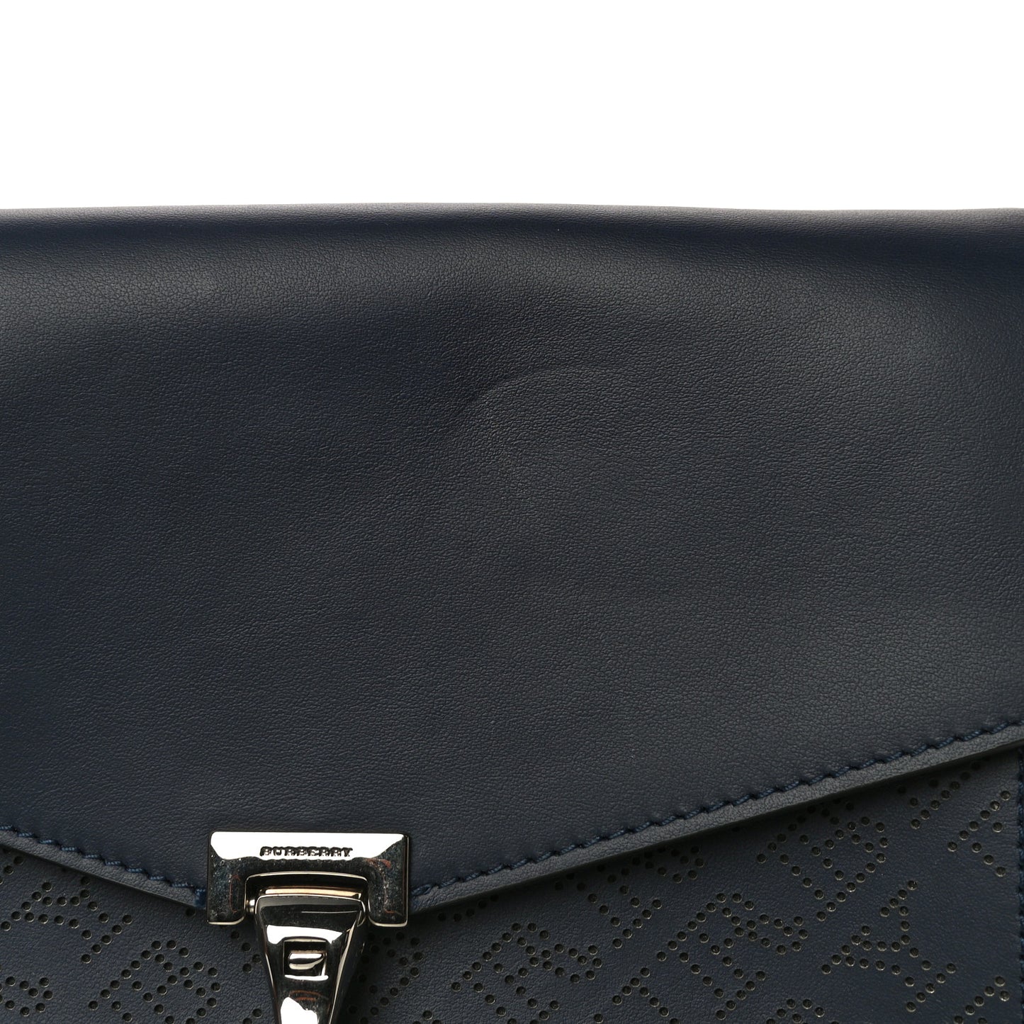 Calfskin Perforated Small Macken Crossbody Bag Regency Blue