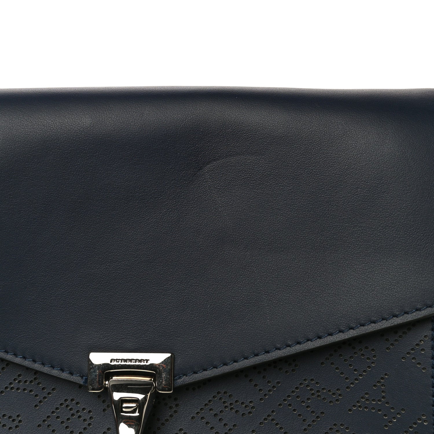 Burberry Calfskin Perforated Small Macken Crossbody Bag Regency Blue 12 of 16