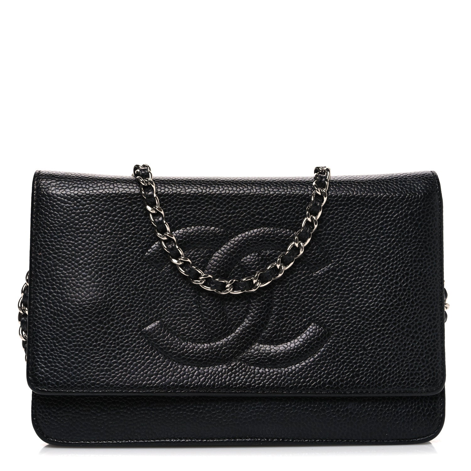 Chanel Caviar Timeless CC Wallet On Chain WOC Black 1 of 12