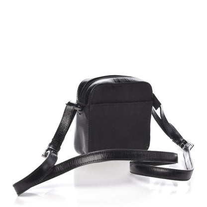 Prada Tessuto Nylon Glace Calfskin Crossbody Bag Black 3 of 11