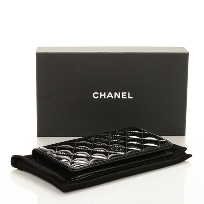 Chanel Patent Calfskin Quilted Yen Wallet Black 4 of 9