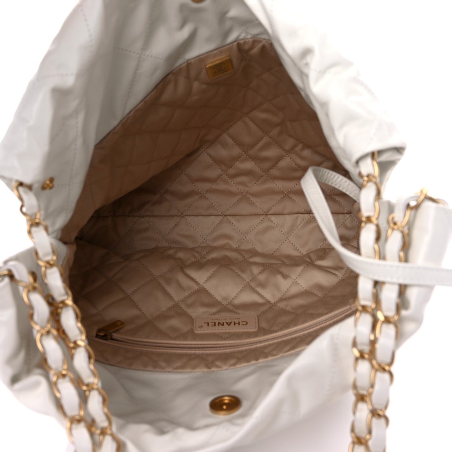 Calfskin Quilted Small Chanel 22 White